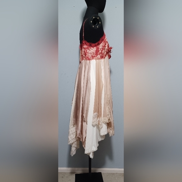 A Boho Vintage Layered Lace Wedding Upcycled Slip Dress - Picture 4 of 12